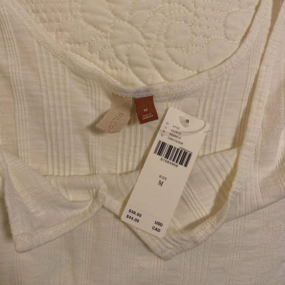 Anthropologie Pilcro Ribbed Notch Tank